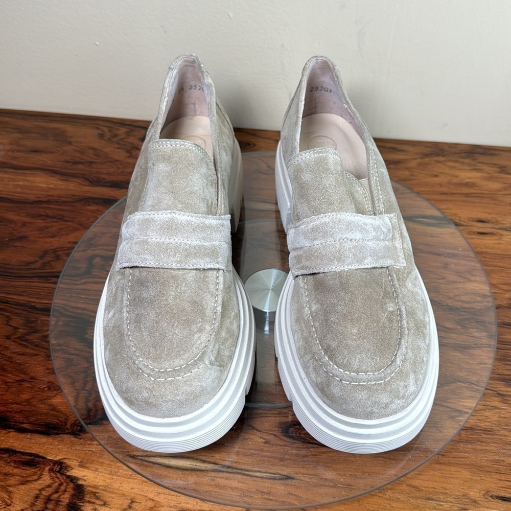 Paul Green Chunky Loafer Stone leather size 3.5 / 6